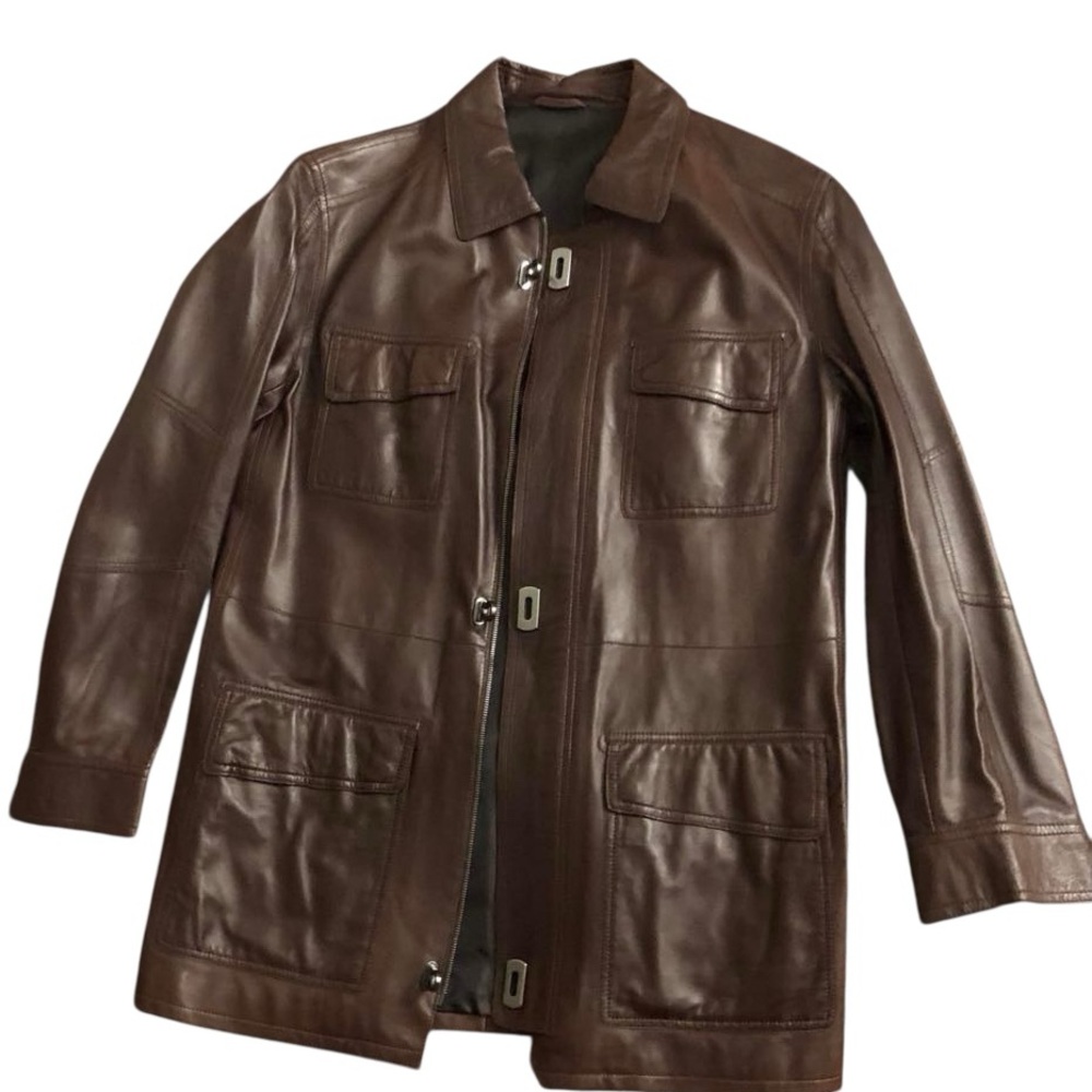 Salvatore Ferragamo Brown Military Field Jacket - Picture 2 of 9